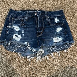 American Eagle Outfitters Blue Denim Shorts. High rise festival. Size 2.